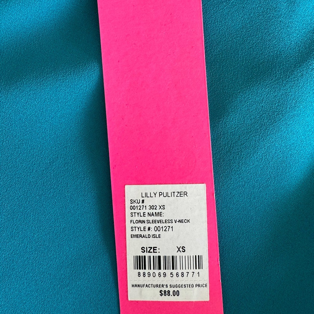 Lilly Pulitzer Florin Tank- size Small blue/green - Picture 6 of 6